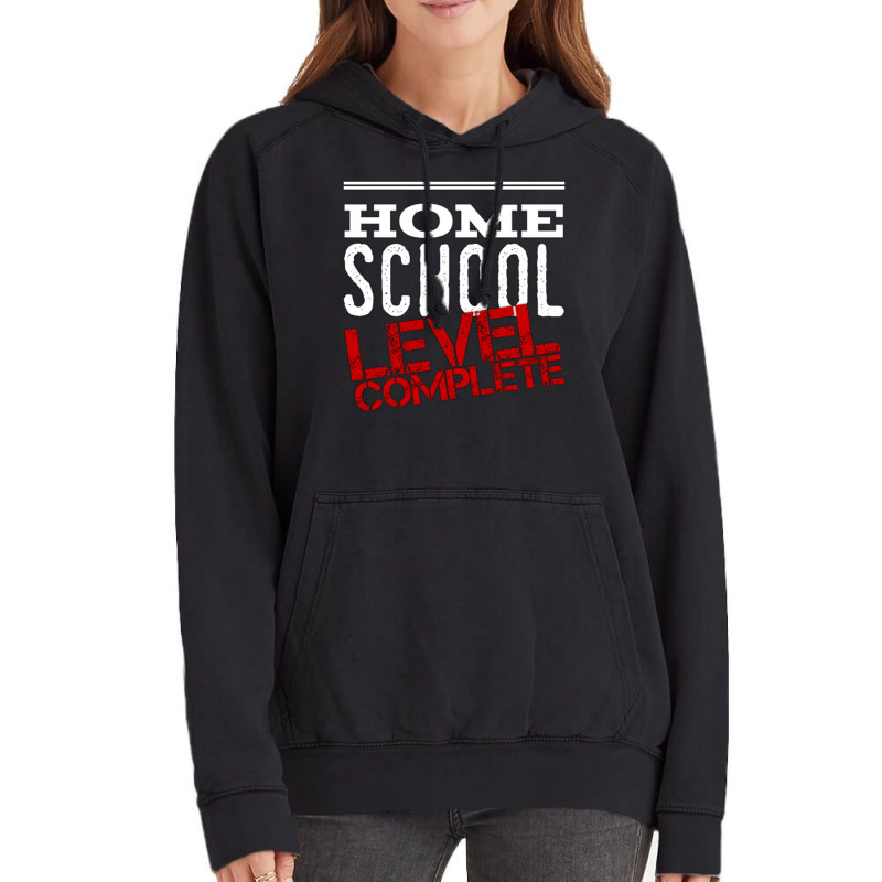 Home School Level Complete Graduation White Nostal Vintage Hoodie by lindeaucterr | Artistshot