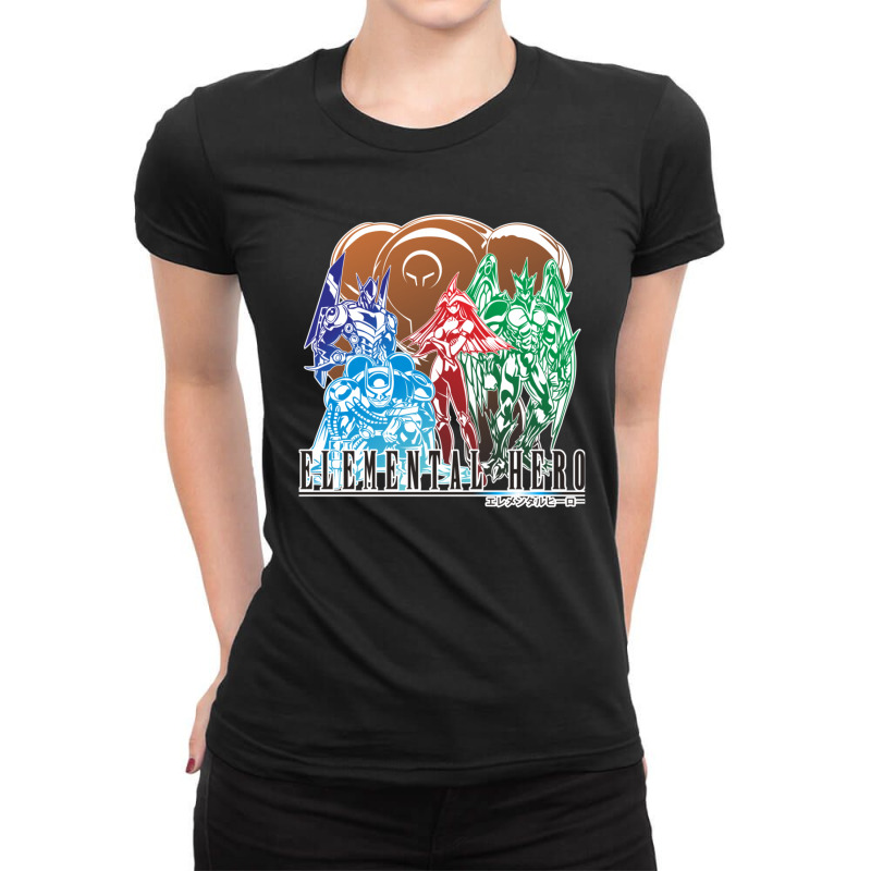 Elemental Hero In Final Fantasy Style Ladies Fitted T-Shirt by ChristineMarieAmundsen | Artistshot