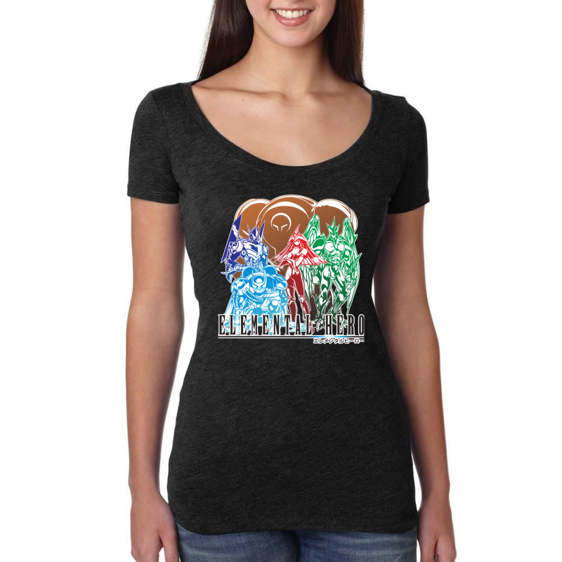 Elemental Hero In Final Fantasy Style Women's Triblend Scoop T-shirt by ChristineMarieAmundsen | Artistshot