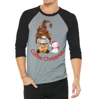 Christmas Coffee And Cat Lover Santa Clause Christ 3/4 Sleeve Shirt | Artistshot