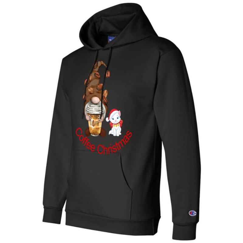 Christmas Coffee And Cat Lover Santa Clause Christ Champion Hoodie | Artistshot