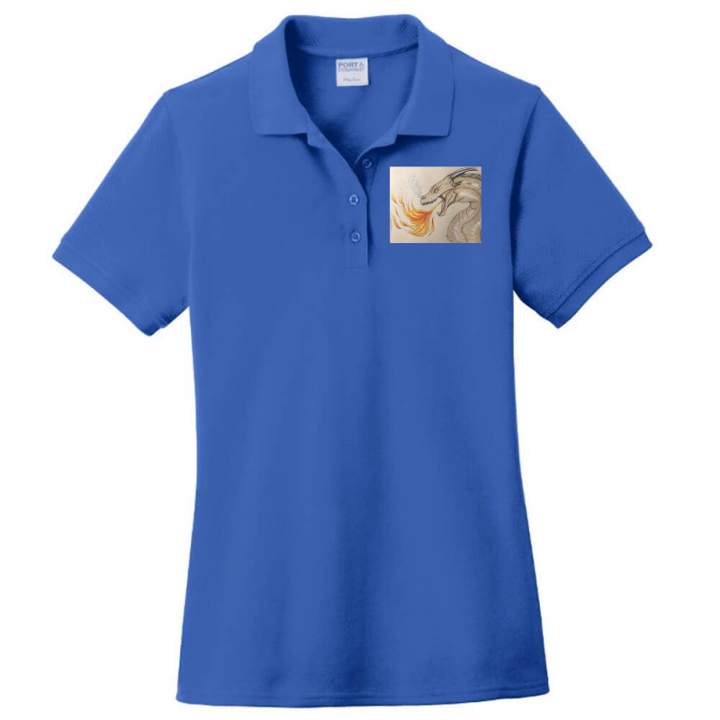 Fire Breathing Dragon Ladies Polo Shirt by nayyerdanelo | Artistshot