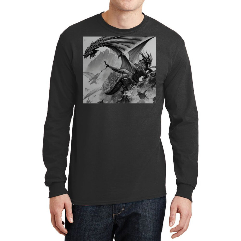 Ai Artwork Dragons Long Sleeve Shirts | Artistshot