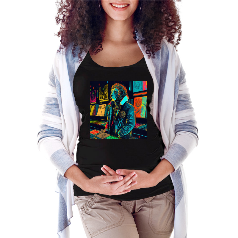 Lion In The Bookstore Library Art Maternity Scoop Neck T-shirt by Kailooma | Artistshot