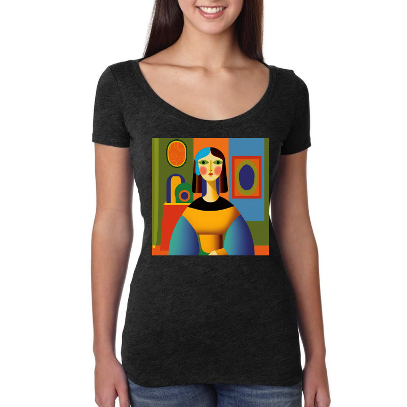 Beauty Girl Seamless Pattern Xii Women's Triblend Scoop T-shirt by Creative Corner | Artistshot