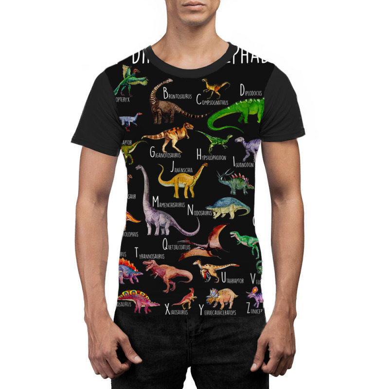 Types Of Dinosaurs Alphabet A Z Abc Dino Rex Ident Graphic T-shirt | Artistshot