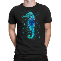 Blue Watercolor Seahorse T-shirt | Artistshot