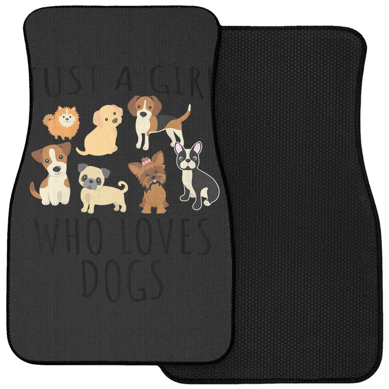 Kids Just A Girl Who Loves Dogs   Funny Puppy T Sh Front Car Mat | Artistshot