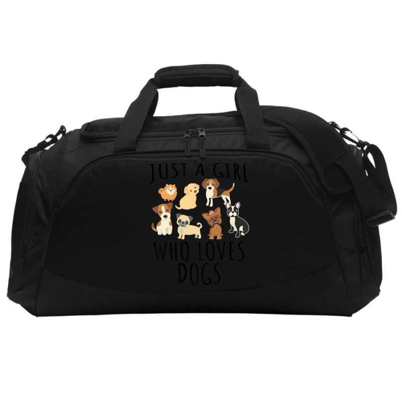 Kids Just A Girl Who Loves Dogs   Funny Puppy T Sh Active Duffel | Artistshot