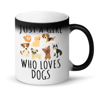 Kids Just A Girl Who Loves Dogs   Funny Puppy T Sh Magic Mug | Artistshot