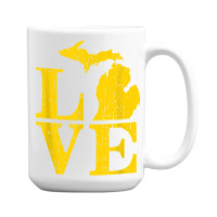 Love Michigan Vintage Mi Wolverine State Pride T S 15 Oz Coffee Mug | Artistshot