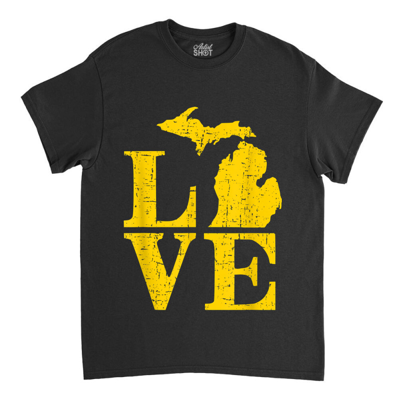 Love Michigan Vintage Mi Wolverine State Pride T S Classic T-shirt | Artistshot