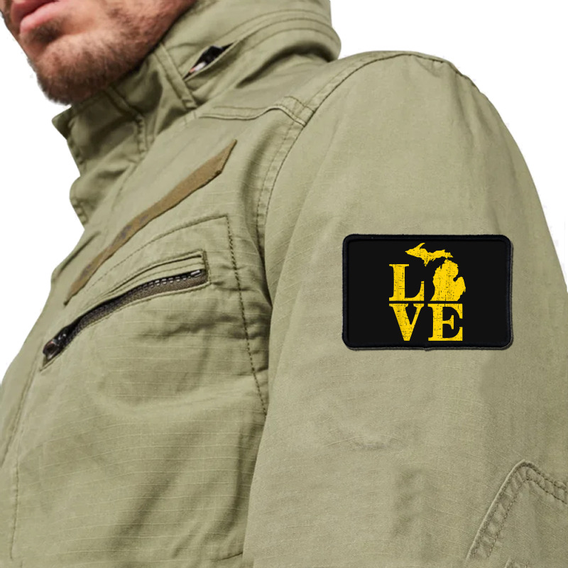 Love Michigan Vintage Mi Wolverine State Pride T S Rectangle Patch | Artistshot