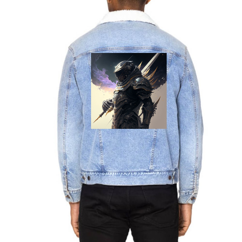 Robotman Picture Unisex Sherpa-Lined Denim Jacket by TheDol | Artistshot