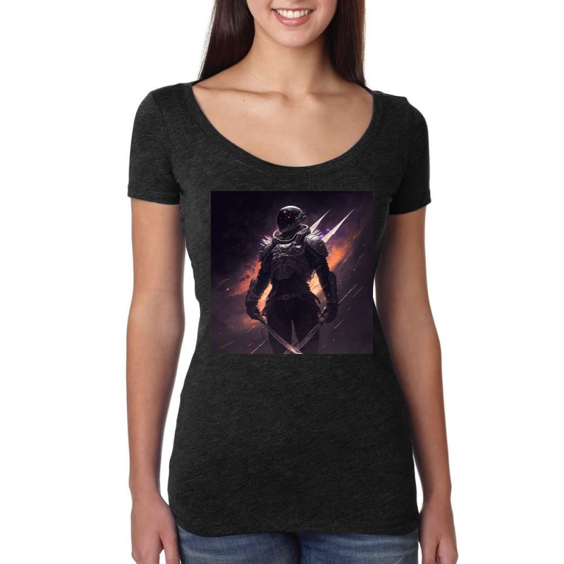 Robot With Sword Rear Xii Women's Triblend Scoop T-shirt by TheDol | Artistshot