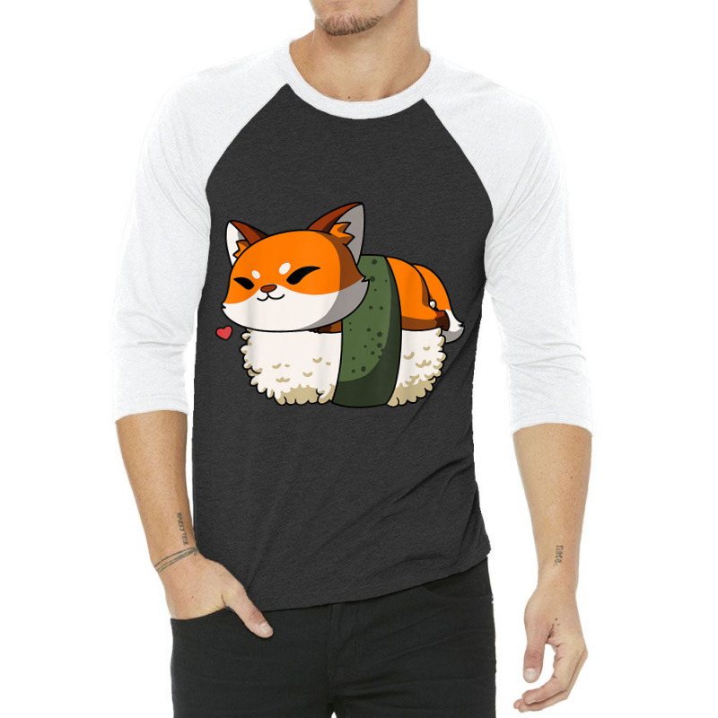 Kawaii Anime Fox Japanese Food Lover Manga Sushi T 3/4 Sleeve Shirt | Artistshot