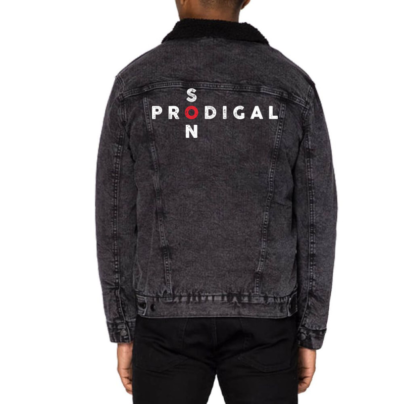 Prodigal Son Text On Dark Unisex Sherpa-Lined Denim Jacket by ukuli | Artistshot