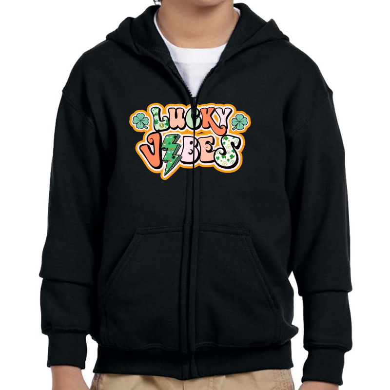 Lucky Vibes Only Youth Zipper Hoodie | Artistshot