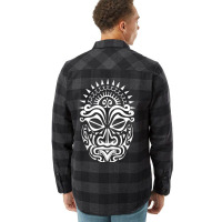 Maori Polynesian Tattoo Haka Dance Face Mask Head Flannel Shirt | Artistshot