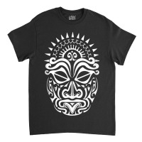 Maori Polynesian Tattoo Haka Dance Face Mask Head Classic T-shirt | Artistshot