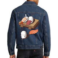 Funny Sleep Walking Nigiri Sushi Men Denim Jacket | Artistshot