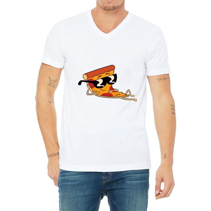 Pizza Man Illustration V-neck Tee | Artistshot