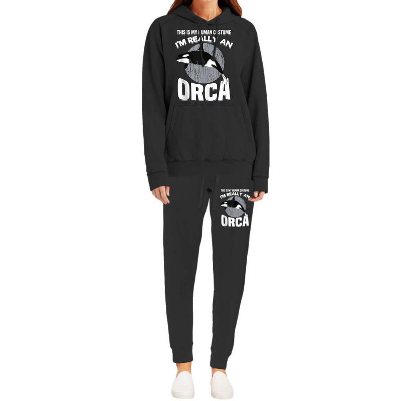 Funny This Is My Human Costume Im Really An Orca W Hoodie & Jogger Set | Artistshot