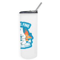 This Is Fine Polar Bear Skinny Tumbler | Artistshot