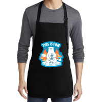 This Is Fine Polar Bear Medium-length Apron | Artistshot