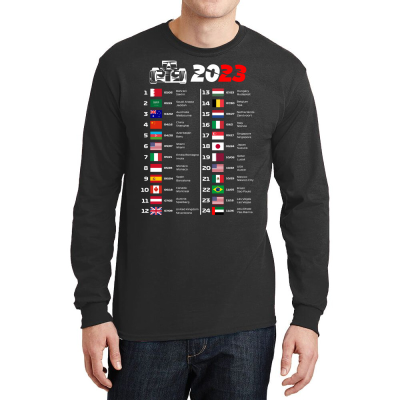 Formula One Calendar 2023 Long Sleeve Shirts | Artistshot