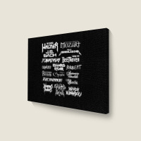 Heavy Metal Style Classical Composers (white Text) Landscape Canvas Print | Artistshot