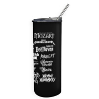 Heavy Metal Style Classical Composers (white Text) Skinny Tumbler | Artistshot