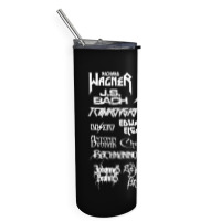 Heavy Metal Style Classical Composers (white Text) Skinny Tumbler | Artistshot