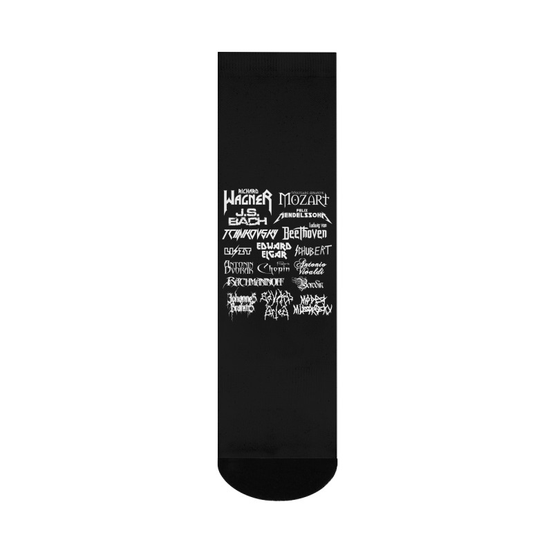 Heavy Metal Style Classical Composers (white Text) Crew Socks by CoreyMartinPeters | Artistshot