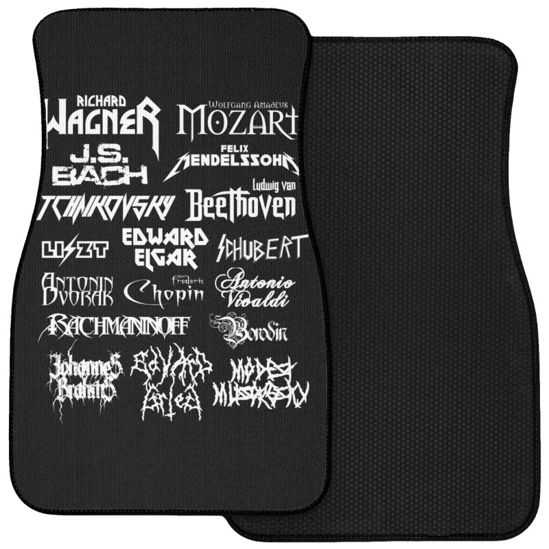 Heavy Metal Style Classical Composers (white Text) Front Car Mat by CoreyMartinPeters | Artistshot