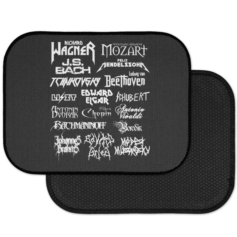 Heavy Metal Style Classical Composers (white Text) Rear Car Mat by CoreyMartinPeters | Artistshot