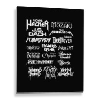 Heavy Metal Style Classical Composers (white Text) Metal Print Vertical | Artistshot