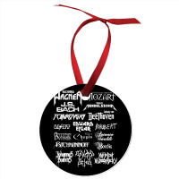 Heavy Metal Style Classical Composers (white Text) Ornament | Artistshot