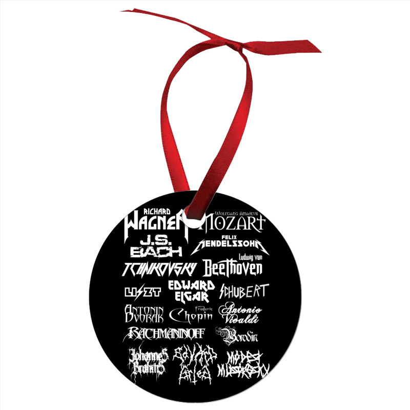 Heavy Metal Style Classical Composers (white Text) Ornament by CoreyMartinPeters | Artistshot