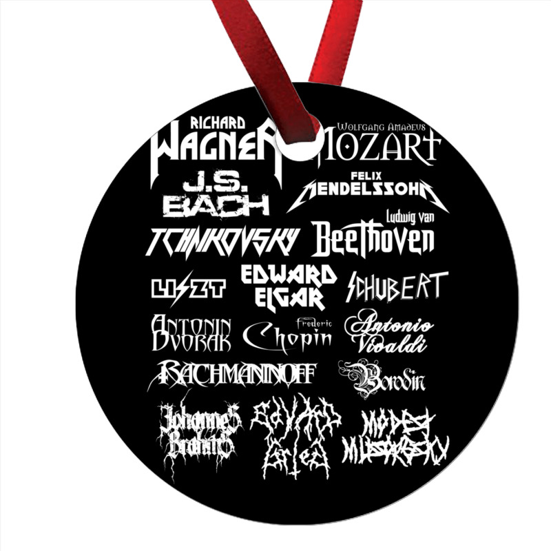 Heavy Metal Style Classical Composers (white Text) Ornament by CoreyMartinPeters | Artistshot