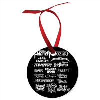 Heavy Metal Style Classical Composers (white Text) Ornament | Artistshot