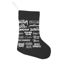 Heavy Metal Style Classical Composers (white Text) Holiday Stocking | Artistshot