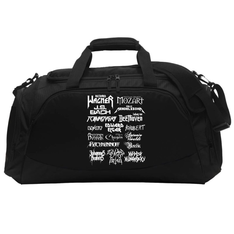 Heavy Metal Style Classical Composers (white Text) Active Duffel by CoreyMartinPeters | Artistshot