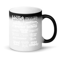 Heavy Metal Style Classical Composers (white Text) Magic Mug | Artistshot