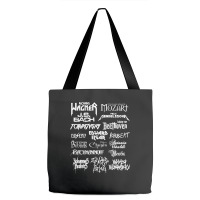 Heavy Metal Style Classical Composers (white Text) Tote Bags | Artistshot