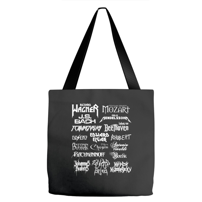 Heavy Metal Style Classical Composers (white Text) Tote Bags by CoreyMartinPeters | Artistshot