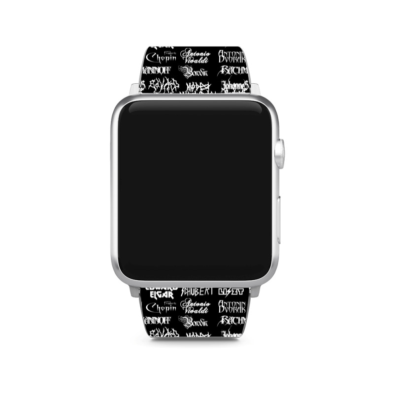 Heavy Metal Style Classical Composers (white Text) Apple Watch Band by CoreyMartinPeters | Artistshot