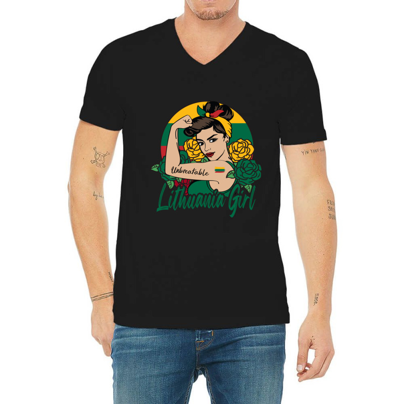 Lithuanian Girl Lithuania Woman Lithuanians Flag P V-neck Tee | Artistshot