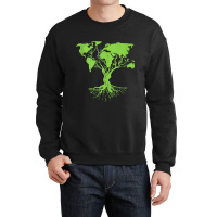 Earth Day 2023 Cute World Map Tree Pro Environment Crewneck Sweatshirt | Artistshot