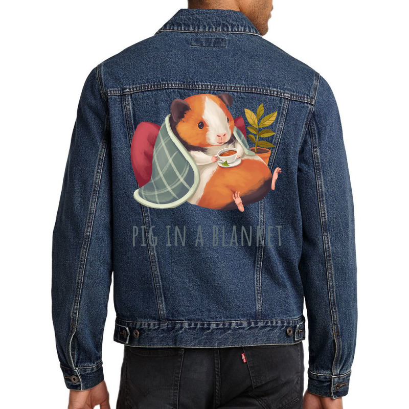 Cozy Guinea Pig In Blanket, Pig In A Blanket Men Denim Jacket | Artistshot